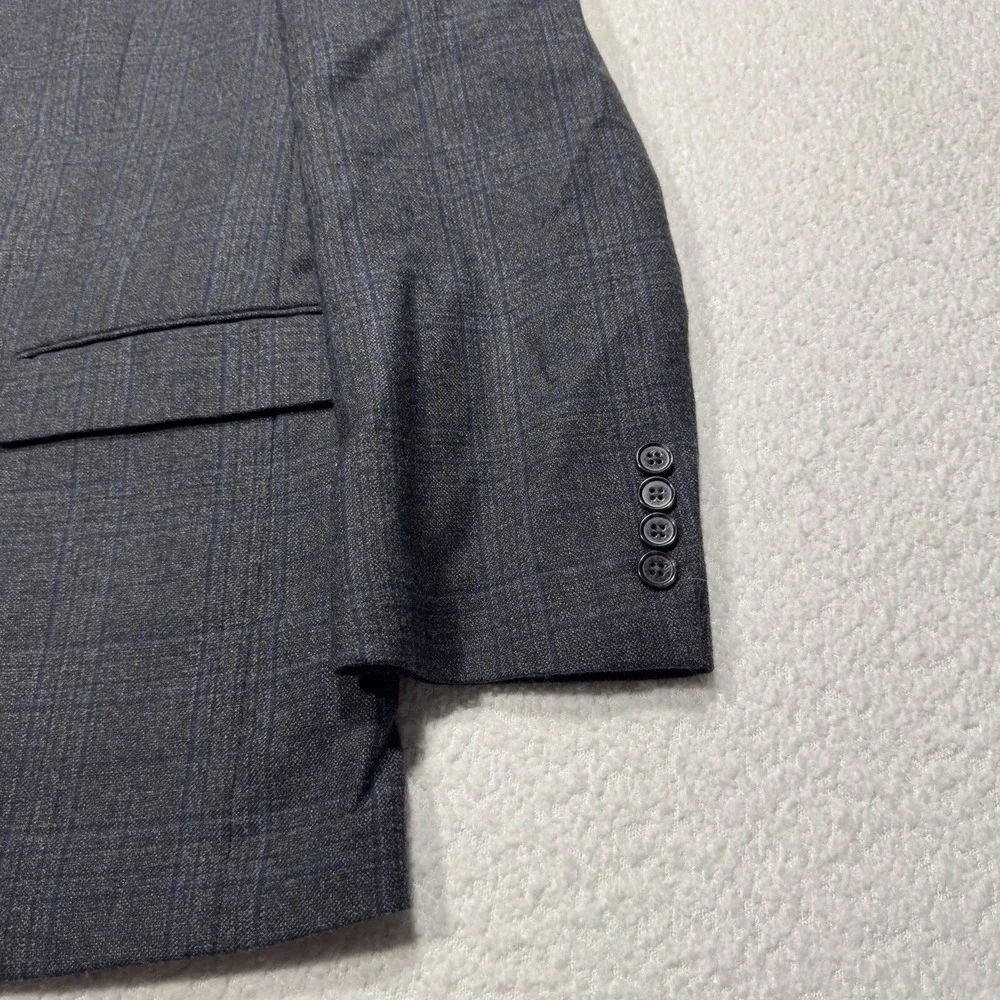 Lauren Ralph Lauren Blazer Men's 42R Gray Plaid 2 Button Sport Coat Silk Wool